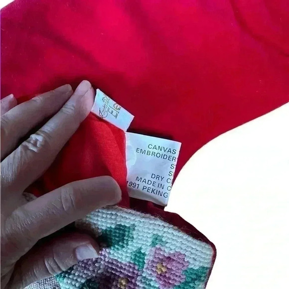 Imperial Elegance Needlepoint Angel With Harp Christmas Stocking - Picture 3 of 4